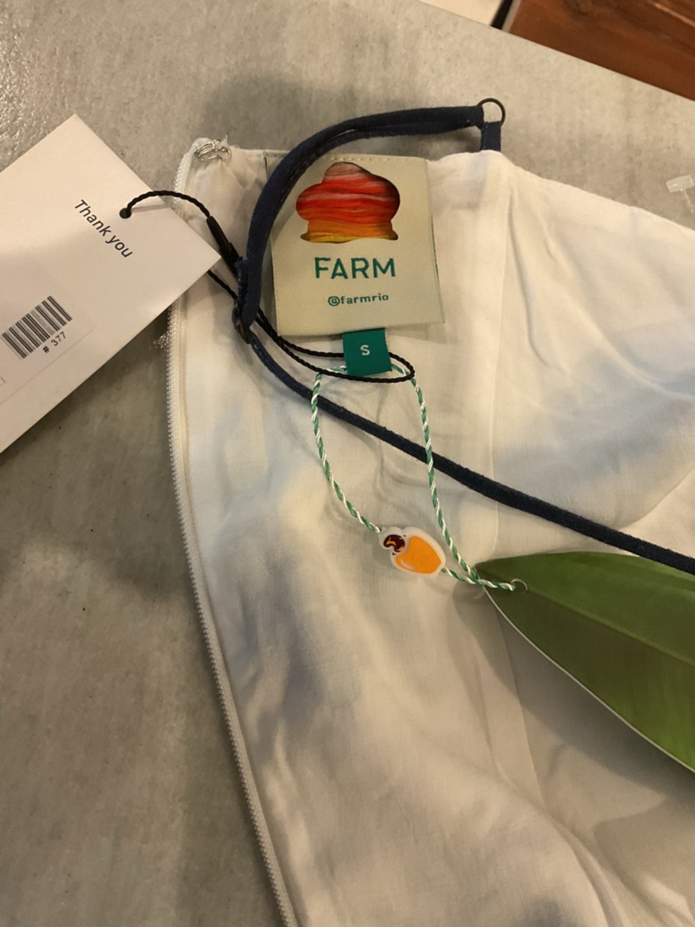 FARM Rio White Dress with Teal & Navy Floral Print - Picture 12 of 15